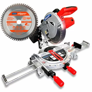 Serra meia esquadria 10" 1.800W guia laser MK.200.I + Disco de serra 80 dentes Maksiwa em Oferta na Shopee