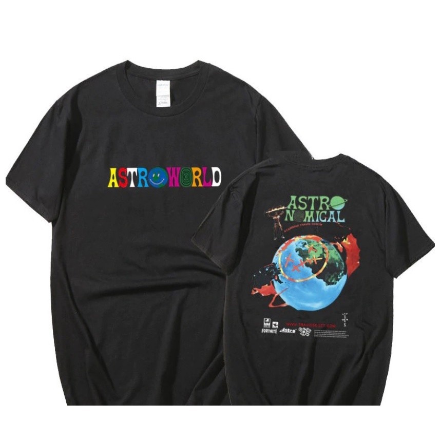 Camiseta Básica Algodão Unissex Astroworld Travis Scott Tumblr 2024 prime