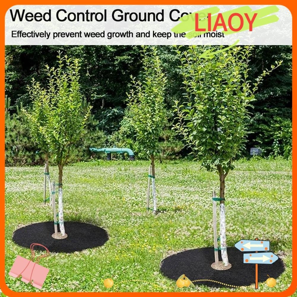 LIAOYING 5Pcs Tampa Do Solo De Controle De Ervas Daninhas , Anel Protetor Mulch Ring , Tecido Preto Portátil De Planta Degradável