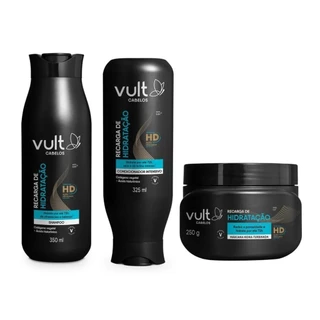 Combo Kit Vult Cabelos Recarga de Hidratação: Shampoo + Condicionador + Máscara