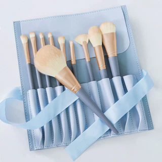 10 Conjunto de Escova de Maquiagem Blue Bridge Conjunto de Escova Super Macia Conjunto de Escova Novata Fundação Pó Solto Conjunto de Escova para Sombra