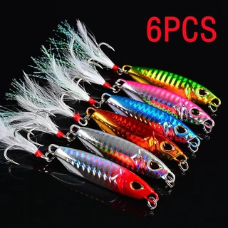 6Pcs 10g-50g Laser Japão Duo Metal Jig Isca de Pesca Lento Lure Jigging