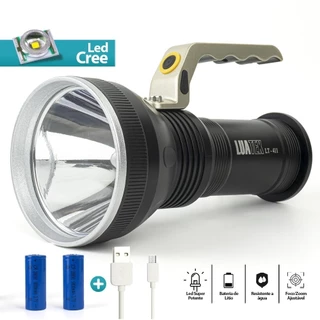 Lanterna Holofote De Alta Potência 800 Lumen Recarregável Resistente à Água e à Queda