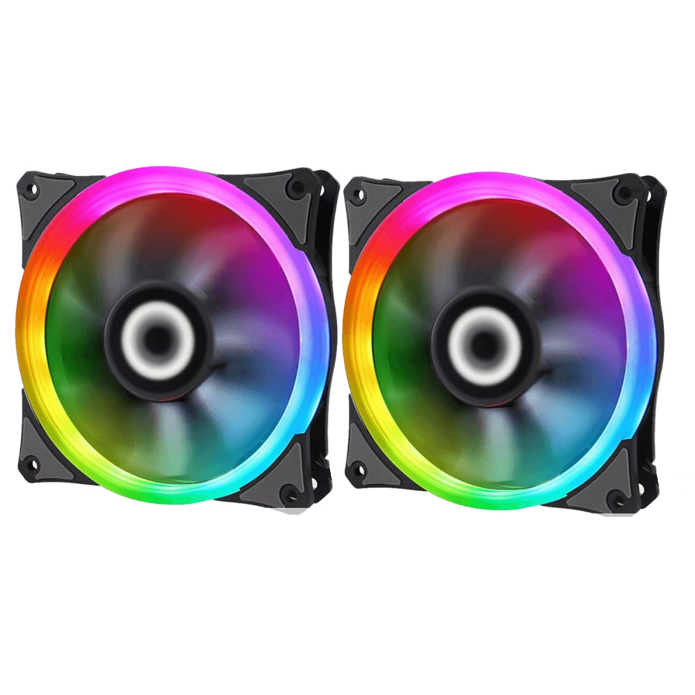 2 Fan Cooler Rgb Gmx-12rainbow-sb 