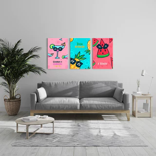 3 Quadros Placas Decorativa Adesiva 20x30cm– 3mm de Espessura, Ideal para Decoração de Parede em Casa e Escritório