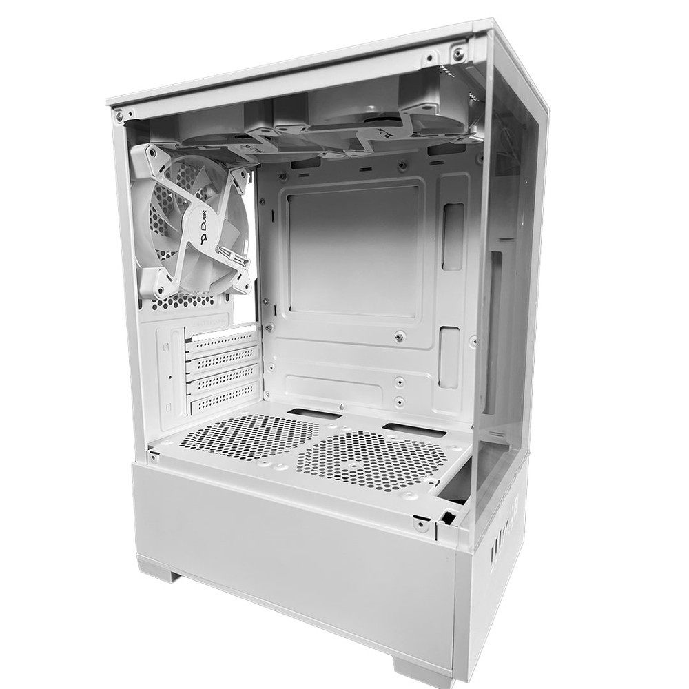 GABINETE GAMER DUEX AQUARIO, MID-TOWER MATX, LATERAL E FRONTAL DE VIDRO, BRANCO, 3 FANS - DXGW3C