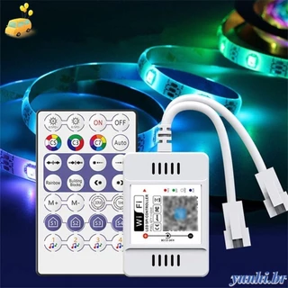 Controlador WiFi YUNHI LED , DC5-24V 144W Dimmer , Durável 2048 Pixels Com Controle Remoto De Música De Voz De 28Key Inteligente APP/Remote Para WS2812B WS281 SM16703 Luzes De Faixa