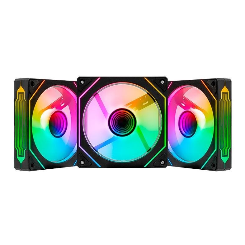 Kit Ventoinhas Pichau Wave P1, ARGB, 3x120mm, Preto, PG-WPRGB-BK01