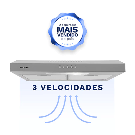 Depurador Exaustor Slim 60Cm Prata DPS161PR Suggar 127V
