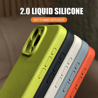 Capa De Silicone Líquido De Luxo 2.0 Para iPhone 11 12 13 14 15 16 Capas Pro Max 15 Plus Protetora De Lente Completa À Prova De Choque