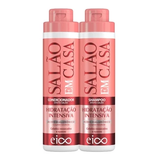 Eico Salão Em Casa Hidratação Intensiva Shampoo Sem Sal 800ml + Condicionador Leave-in 750ml