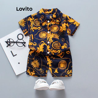 Lovito Conjuntos de shorts casuais com estampa de desenho animado para meninos LNA82011