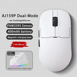 ziyoulang X Ajazz AJ159P Mouse Leve Sem Fio Como Modo Duplo PAW3395 26KDPI Para Jogos Com Base De Carregamento Magnético