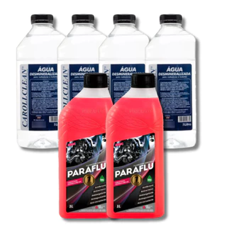 KIT 2 PARAFLU CONCENTRADO E 4 ÁGUAS DESMINERALIZADA