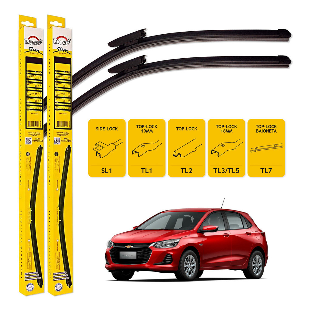 Par De Palhetas Dyna Limpador Parabrisa Chevrolet Onix 2020 A 2025