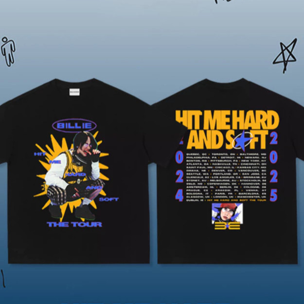 Billie Eilish Hit Me Tour Tシャツ M 新品 Camiseta Unissex Algodão The Tour Billie Eilish Hit Me Hard and