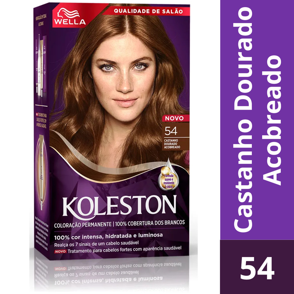 Tintura Koleston Castanho Dourado Acobreado 54 | Shopee Brasil