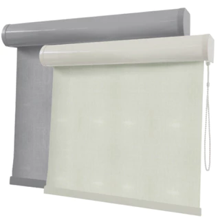 Cortina Persiana De Rolo 100x160 Semi Blackout Quarto Sala Cozinha Horizontal Escuro Off White Cinza