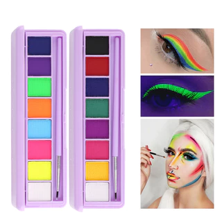Paleta de maquiagem fluorescente solúvel em água Paleta de maquiagem multiuso para o corpo Paleta de maquiagem para o rosto Eyeliner Eyesha