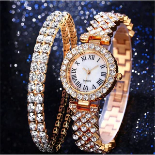 Relógio Ladies Watch Fashion Diamond Steel Band Ladies Quartz