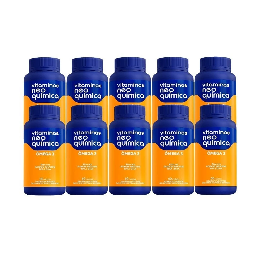 Kit 10x Vitaminas Ômega 3 60 cápsulas - Neo Química