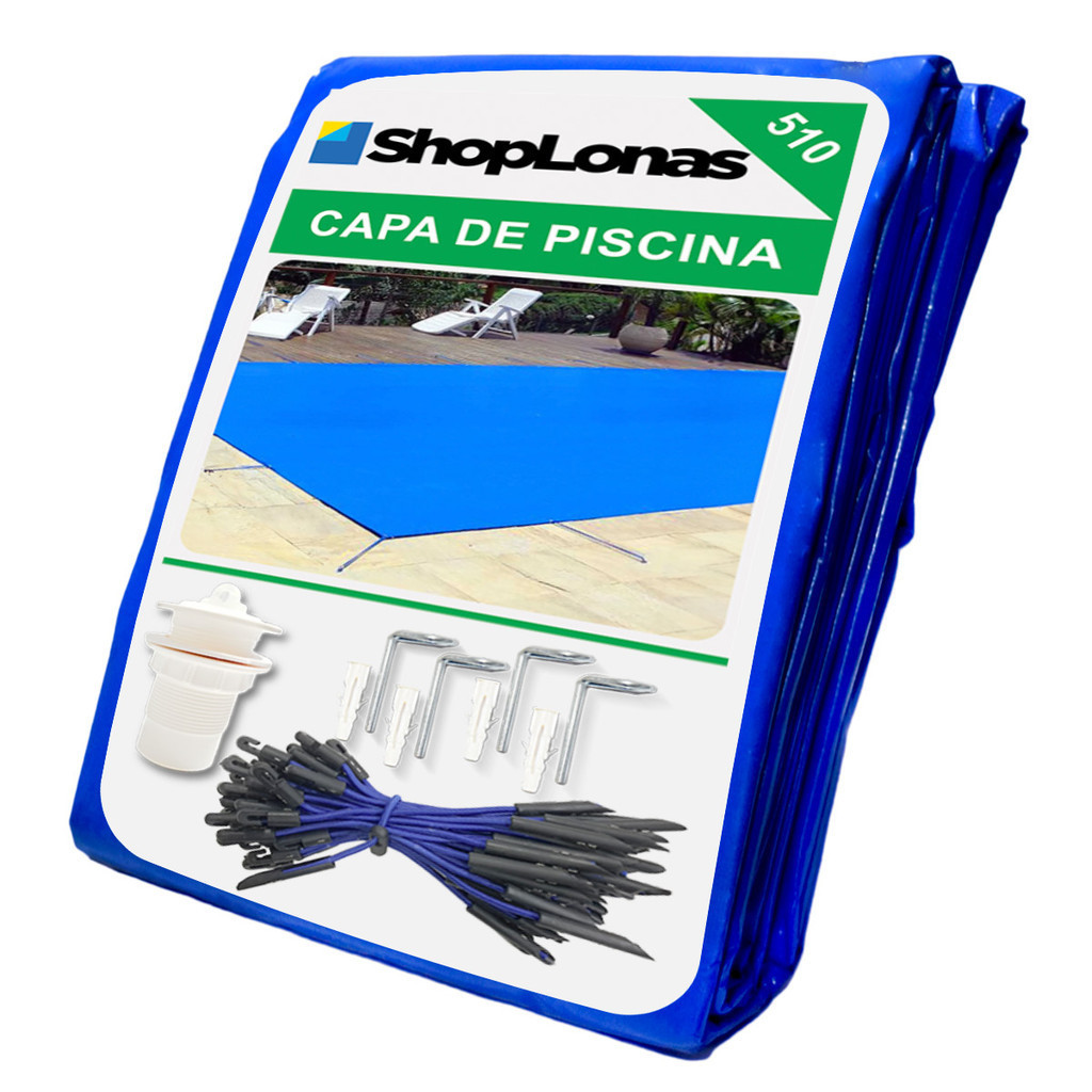 Capa Para Piscina 510 Micras Impermeável 5X2,5 + Kit Instalação