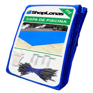 Capa Para Piscina 510 Micras Impermeável 5X2,5 + Kit Instalação