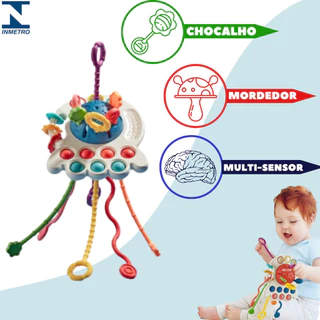 Brinquedo Sensorial - Brinquedo de Bebê - Chocalho - Mordedor - Brinquedos Infantis