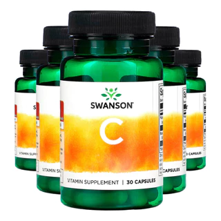 Kit 5x Vitamina C-1000 e Rosa Mosqueta Swanson 30Caps Importado /Made in Usa