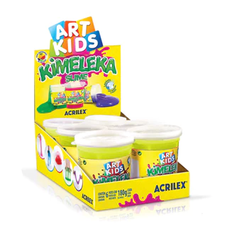 Kimeleka Slime Art Kids 180g Amarelo Limão com 6 unidades Acrilex