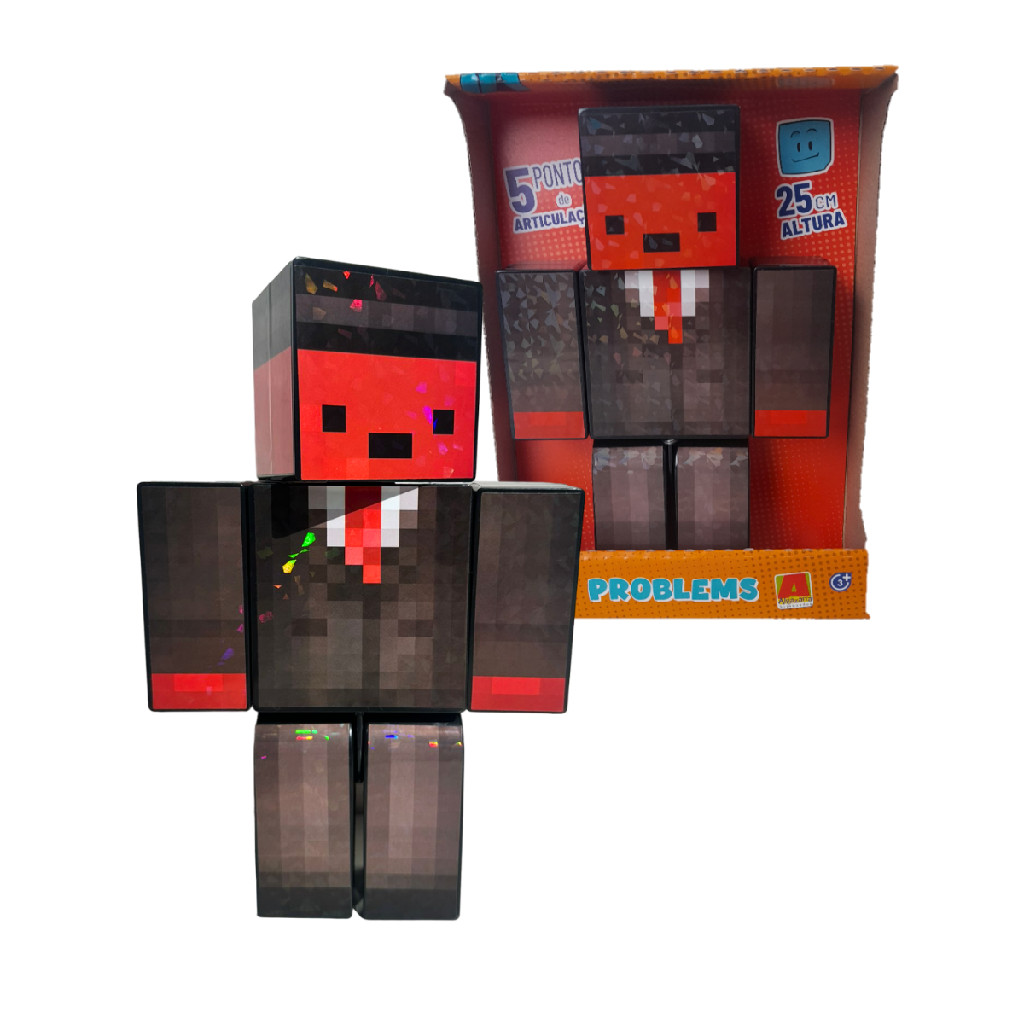 BONECO MINECRAFT KADU 25CM COLECIONÁVEL TURMA DO PROBLEMS | Shopee Brasil