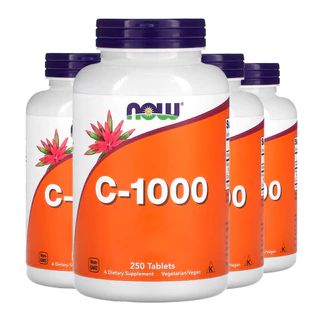 Kit 4x Vitamina C-1000mg Now Foods 250 Tablets Importado /Made in Usa