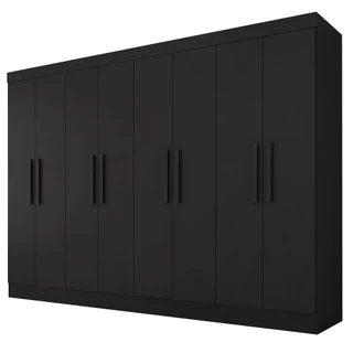 Guarda Roupa Casal Mariah 8 Portas Preto Fosco - Moveis Arapongas
