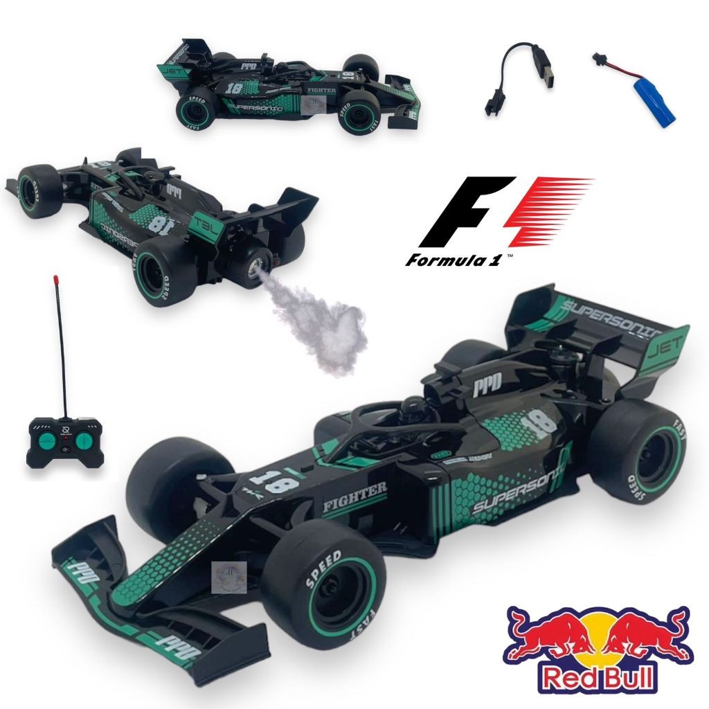 Carrinho Controle Remoto F1 Bateria Recarrega Solta Fumaça