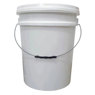 Balde 20 Litros com tampa e lacre - alça de metal branco