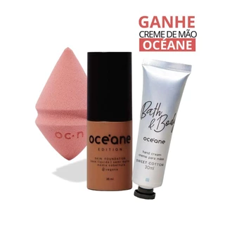 Kit Océane Esponja De Maquiagem Diamond + Base Líquida 420T 35ml + Presente