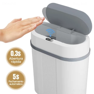 Lixeira Smart Sensor Automática Inteligente de Banheiro Cozinha Escritório 12 Litros e 15 Litros