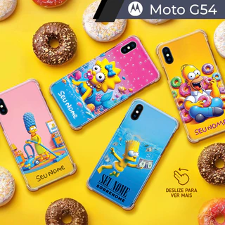 Capa Capinha - Motorola Moto G54 - Os Simpsons Personalizada com Nome