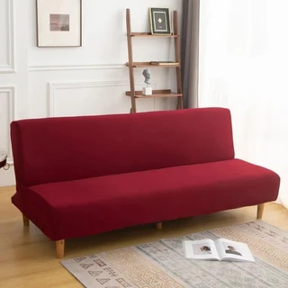 Capa De Sofá-Cama Sem Braços , Cor Sólida , Elástica , Barata , Para Sala De Estar , Lavável , Removível , Dobrável