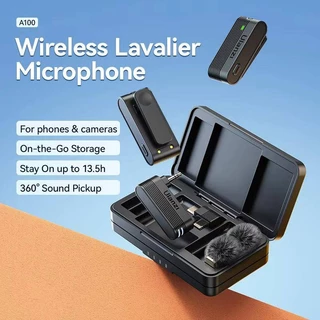 Microfone Sem Fio Ulanzi A100 Com Esponja À Prova De Vento Transmissão De 20M Para Entrevista De Rua Gravação De Vídeo Câmera De Smartphone Música