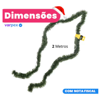 Festão Verde Escuro 2 metros enfeite decoração natal