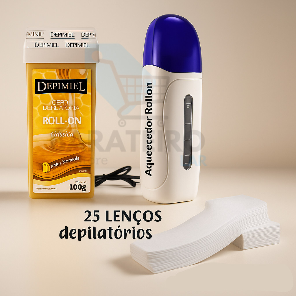 Kit Aparelho Aquecedor De Cera Quente Roll On + Refil De Cera Rolon ...