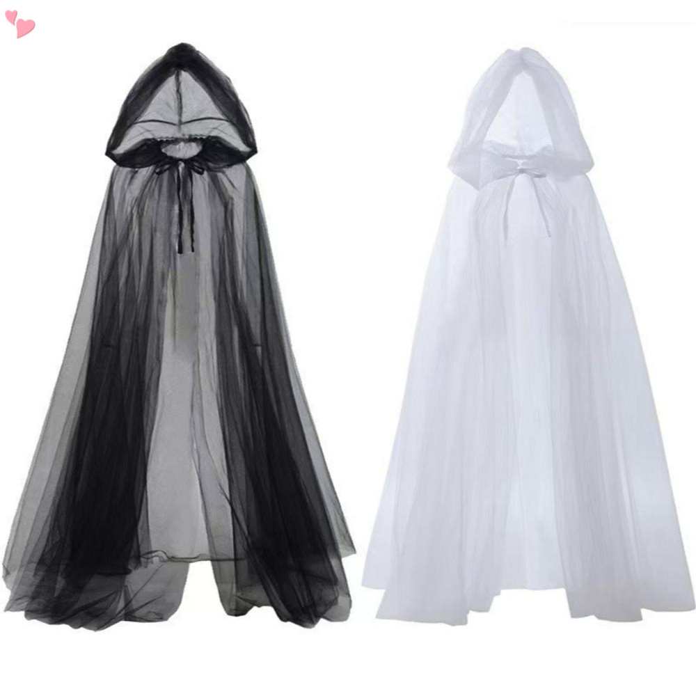 Capa Feminina De Tule Com Capuz E De Elfo De Trem Longo Para Cosplay De ...