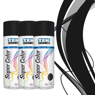 Kit 3 tintas spray preto fosco de uso geral 350 ml - TekBond em Oferta na Shopee