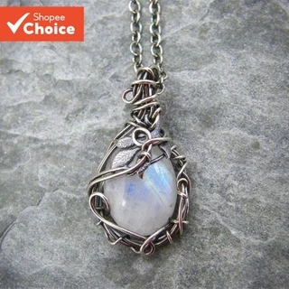 Colar Vintage De Pedra Da Lua Enrolada , Joias Elegantes Para Mulheres E Presentes Perfeitos Meninas em Oferta na Shopee