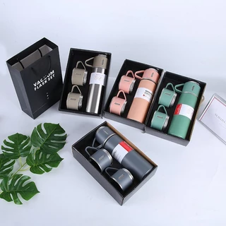 Kit 3 Xicaras Garrafa Termica Vacuum Bottle Inox Fosca 500ml