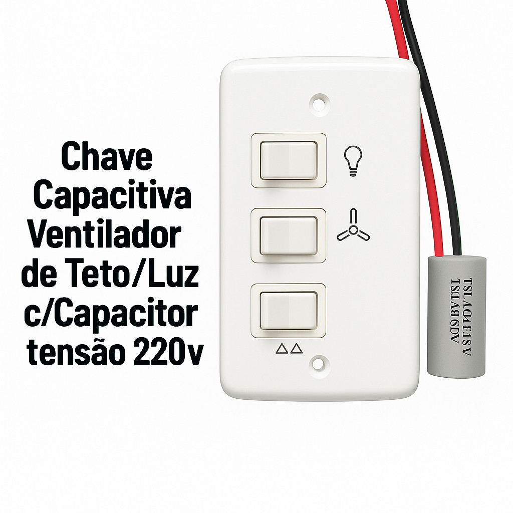 Chave Espelho Controle de Parede 4x2 - Velocidade para Ventilador de ...