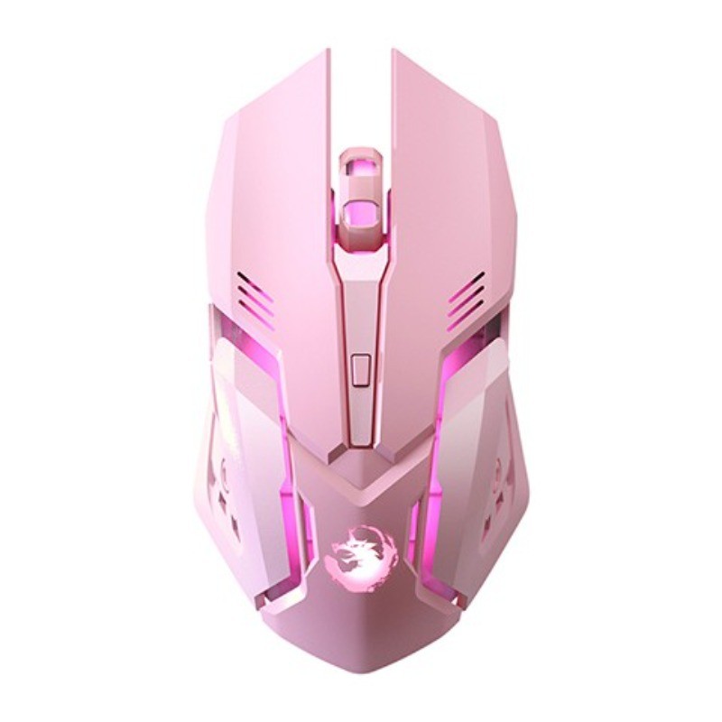 Mouse Gamer Com Fio Rosa Silencioso Ergonomico Led Usb | Shopee Brasil