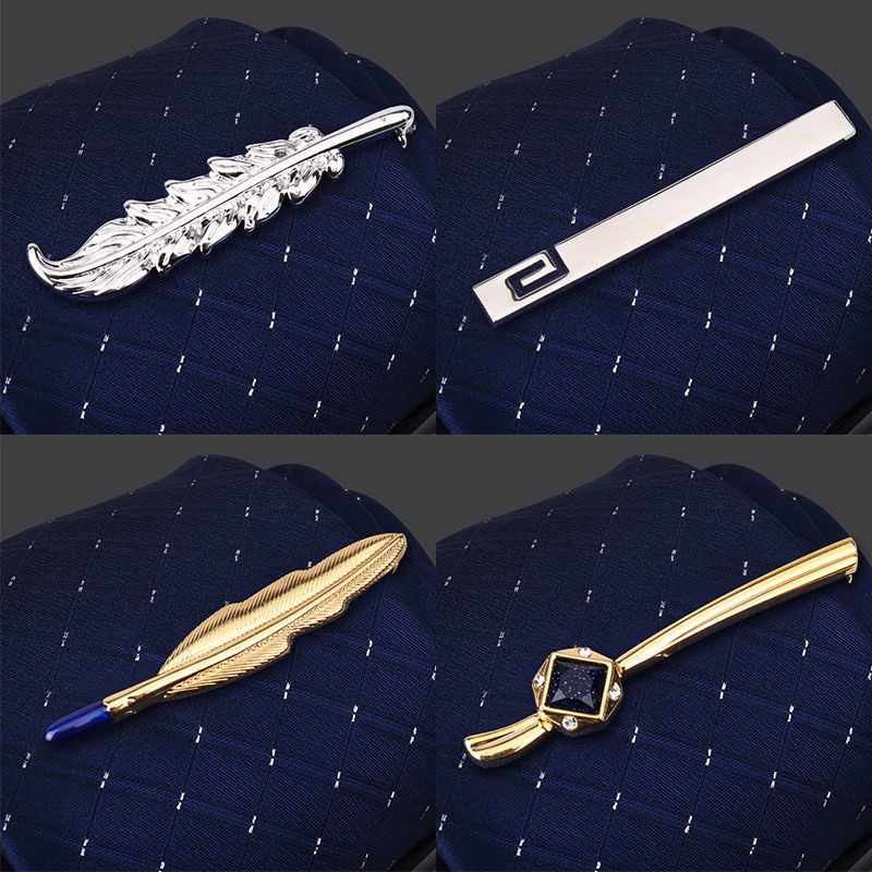 Prendedor de Gravata Masculino Dourado Prata Negócios Formal Simples ...