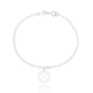 Pulseira de Prata 925 Feminina e Medalha de Trevo em Oferta na Shopee